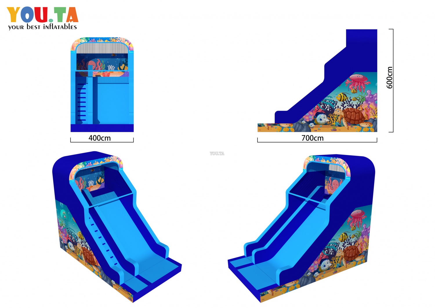 Super Long Dual Lanes Inflatable Water Slide